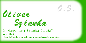 oliver szlamka business card